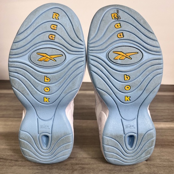 Reebok Question Mid Iverson Denver Nuggets Shoes Youth 2 Kids White Blue baller - Picture 6 of 7